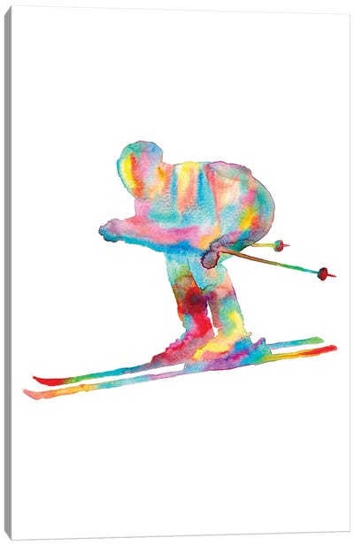 Ski Art Canvas Art Print - Skiing Art