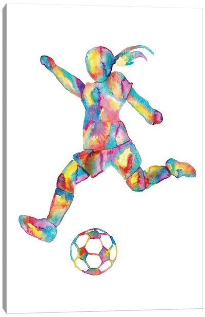 Soccer Girl Canvas Art Print - Soccer