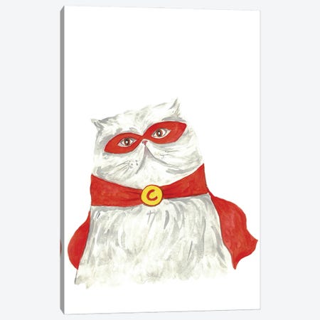 Superhero Cat Canvas Print #MSG113} by Maryna Salagub Canvas Art