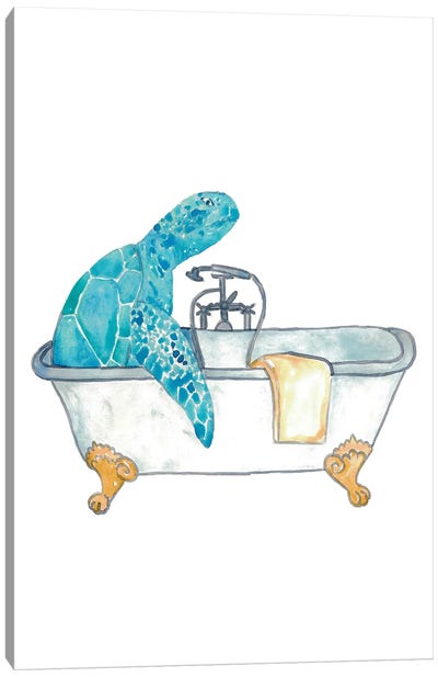 Turtle Bath Canvas Art Print - Maryna Salagub