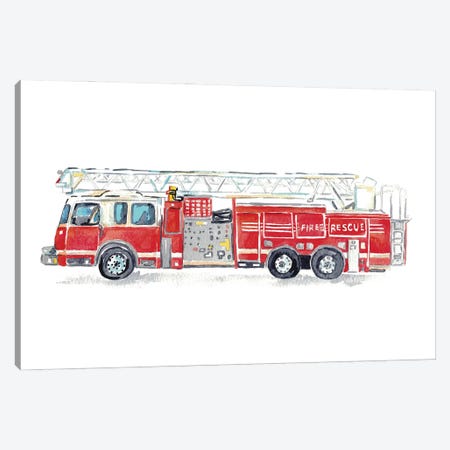 Fire Truck Canvas Print #MSG123} by Maryna Salagub Art Print