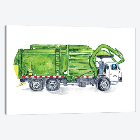 Garbage Truck Canvas Print #MSG124} by Maryna Salagub Canvas Wall Art
