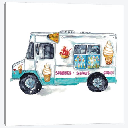 Ice Cream Truck Canvas Print #MSG125} by Maryna Salagub Canvas Artwork