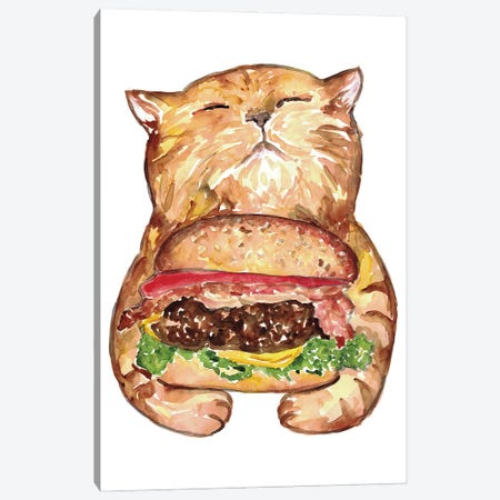Cat Burger Canvas Print #MSG12} by Maryna Salagub Canvas Art Print