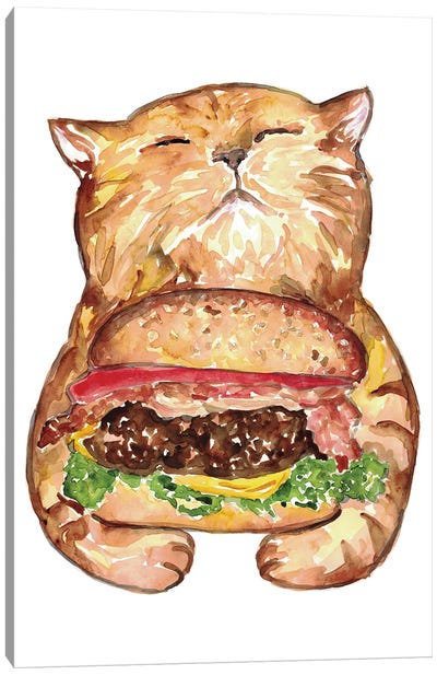 Cat Burger Canvas Art Print - Meat Art