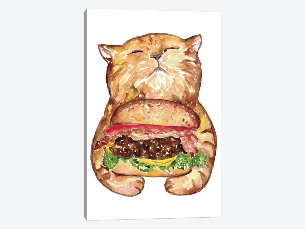 Cat Burger by Maryna Salagub 1-piece Canvas Print