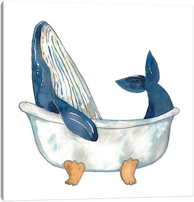 Whale Bath Canvas Art Print