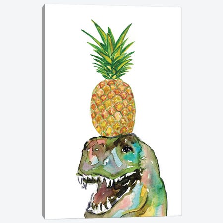 T-Rex Pineapple Canvas Print #MSG138} by Maryna Salagub Canvas Artwork