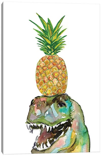 T-Rex Pineapple Canvas Art Print