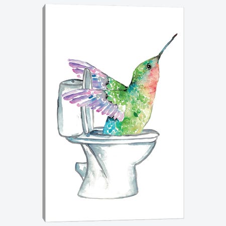 Hummingbird Toilet Canvas Print #MSG139} by Maryna Salagub Canvas Wall Art