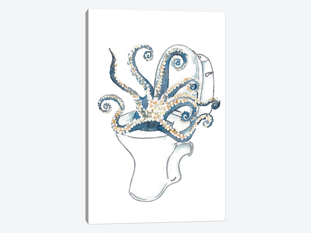 Octopus Toilet by Maryna Salagub 1-piece Art Print