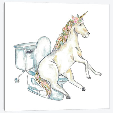 Unicorn Toilet Canvas Print #MSG145} by Maryna Salagub Canvas Art