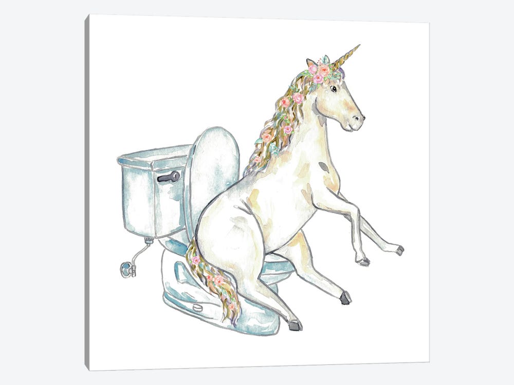 Unicorn Toilet 1-piece Canvas Art