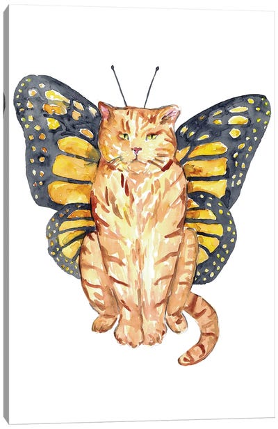 Cat Butterfly Wings Canvas Art Print - Wings Art