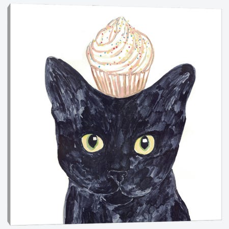 Cat Cupcake Canvas Print #MSG19} by Maryna Salagub Art Print