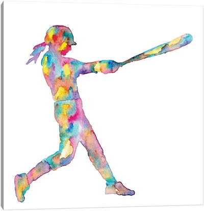 Baseball Girl Canvas Art Print - Baseball Art