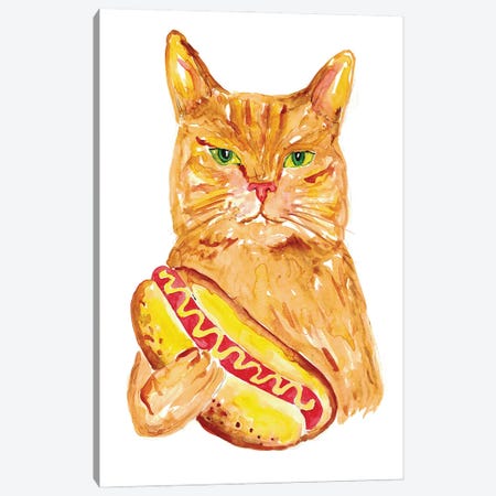 Hotdog Cat Canvas Print #MSG25} by Maryna Salagub Canvas Art Print