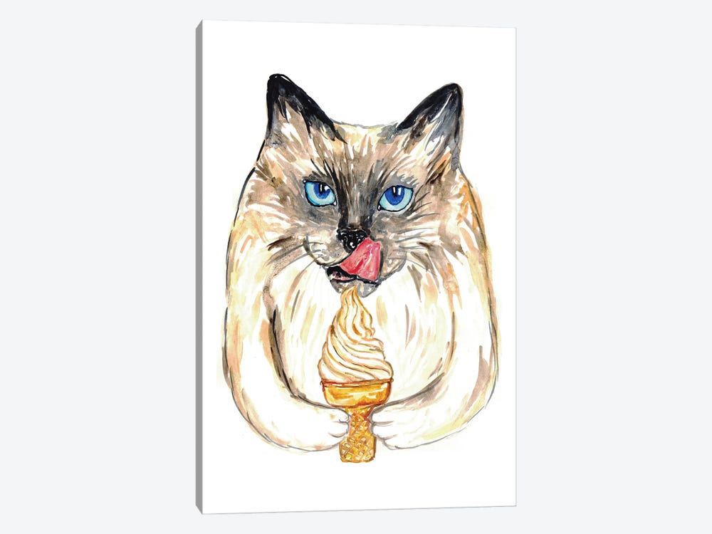 Cat Icecream by Maryna Salagub 1-piece Art Print