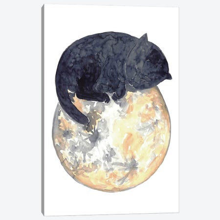 Cat Moon Canvas Print #MSG31} by Maryna Salagub Art Print