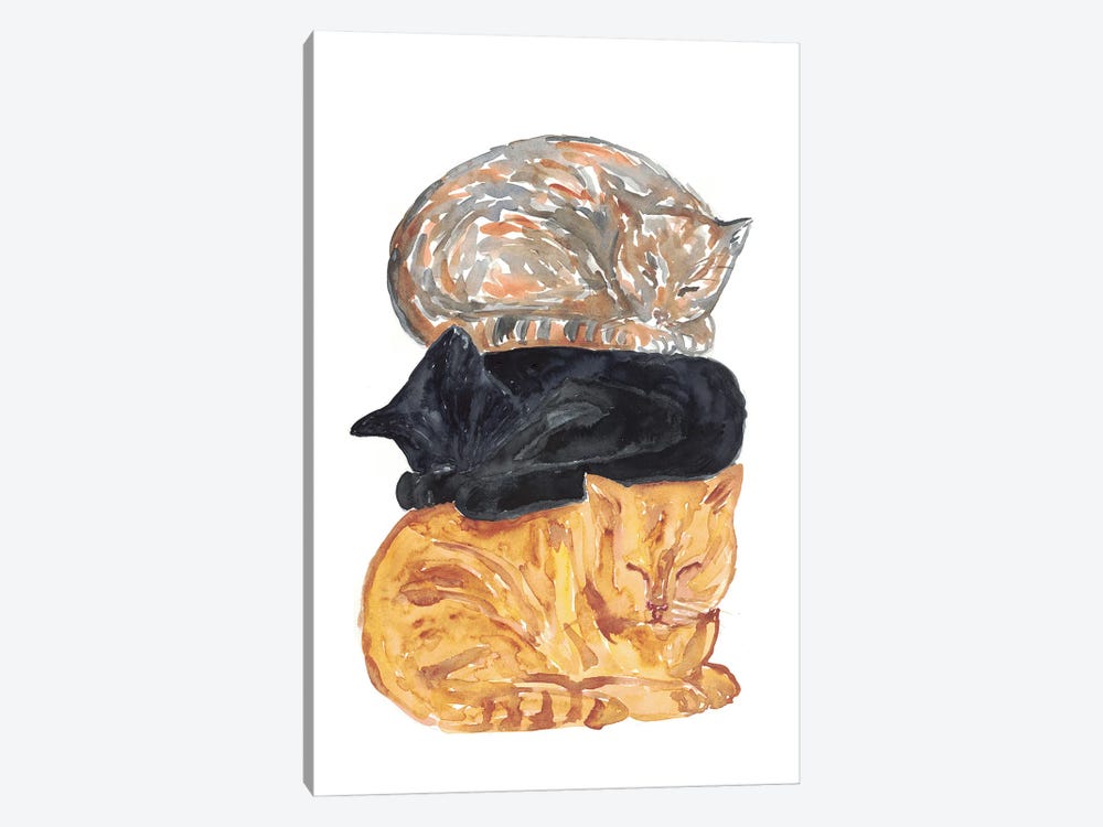 Cat Pile by Maryna Salagub 1-piece Canvas Art