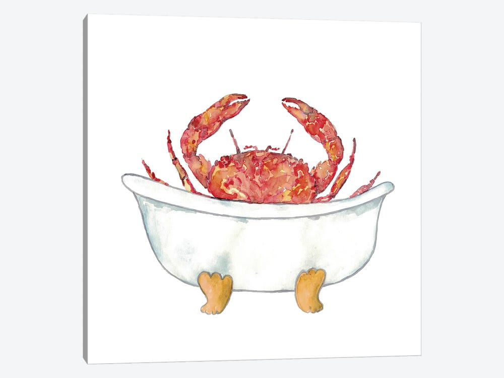 Crab Bath by Maryna Salagub 1-piece Art Print