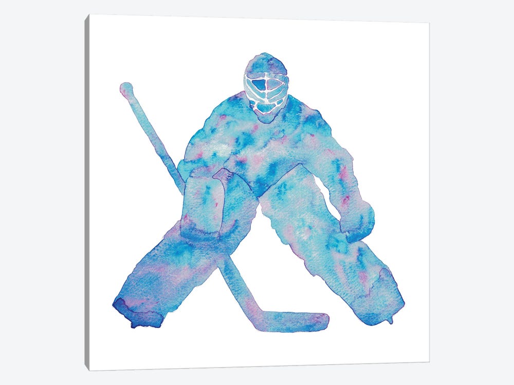 Hockey Art Blue by Maryna Salagub 1-piece Art Print
