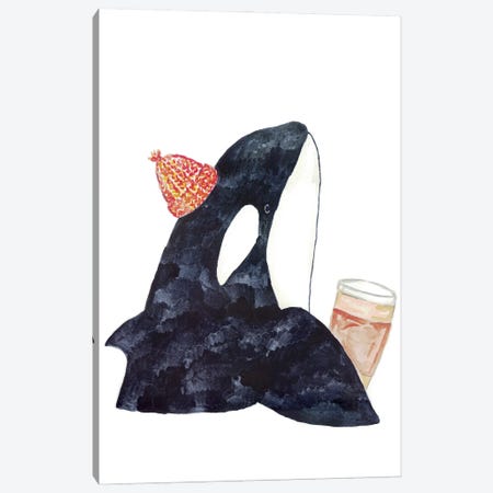 Orca Whale Coffee Canvas Print #MSG79} by Maryna Salagub Art Print