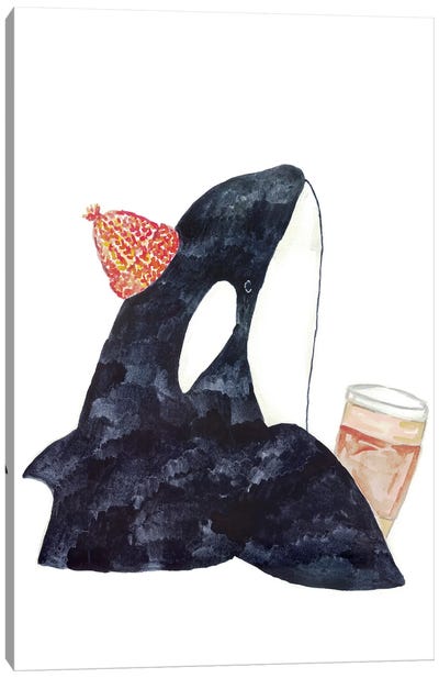 Orca Whale Coffee Canvas Art Print - Orca Whale Art