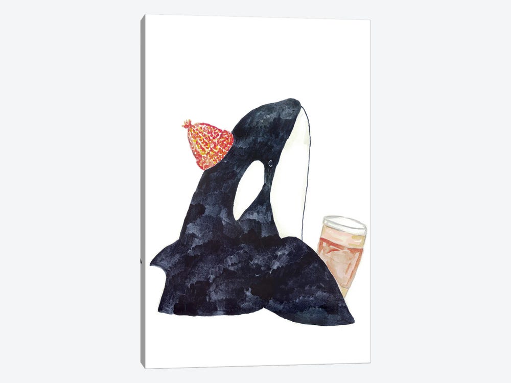 Orca Whale Coffee by Maryna Salagub 1-piece Canvas Artwork