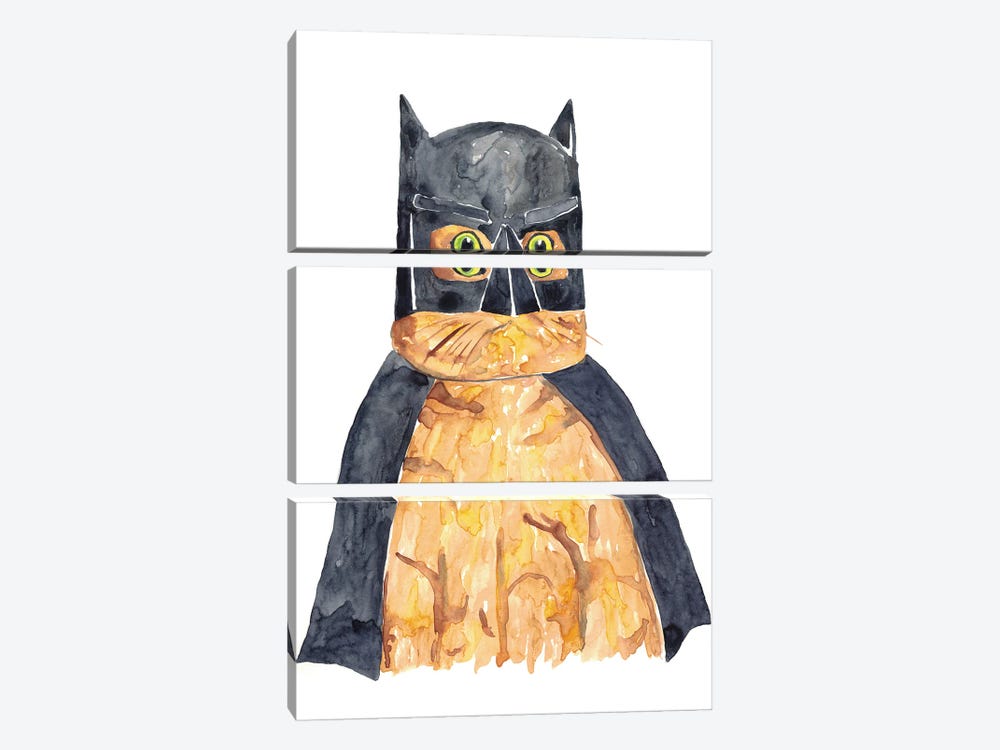 Bat Cat by Maryna Salagub 3-piece Canvas Wall Art