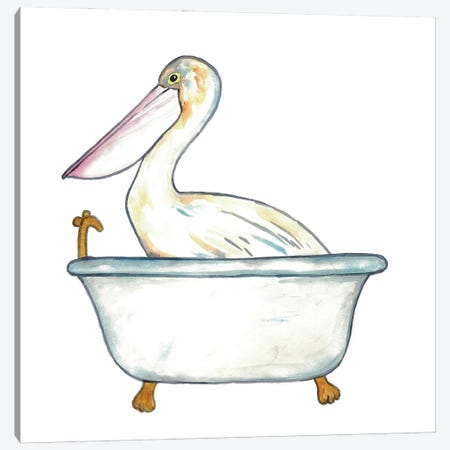 Pelican Bath Canvas Print #MSG90} by Maryna Salagub Art Print
