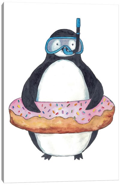 Penguin Diver Canvas Art Print