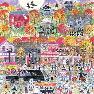 Halloween Salem by Michael Storrings multi panel art