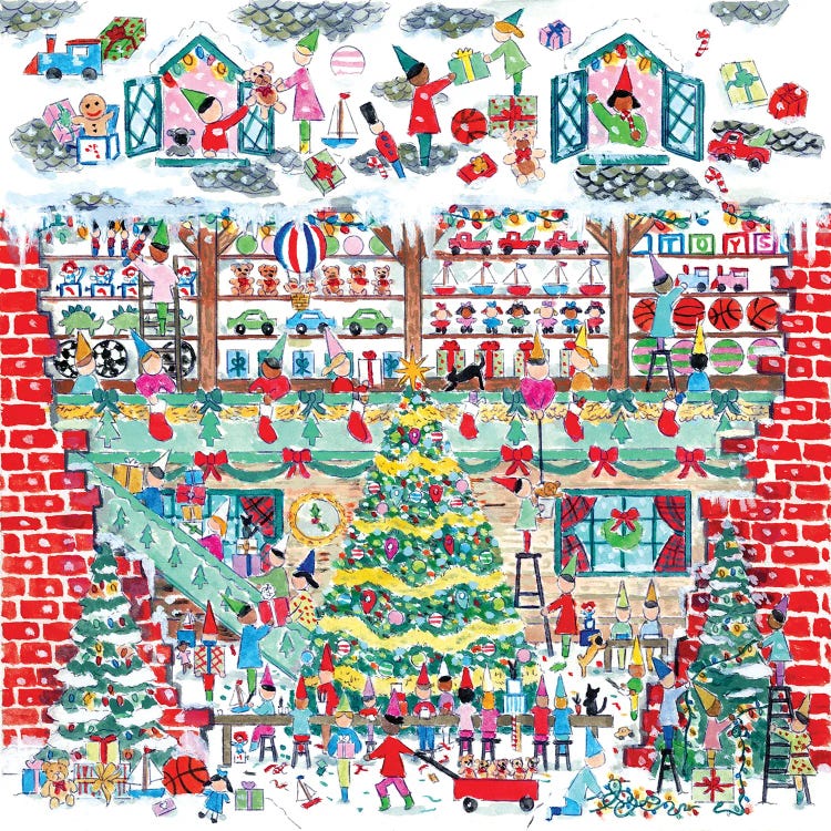 Santa's Toy Shop by Michael Storrings wall art