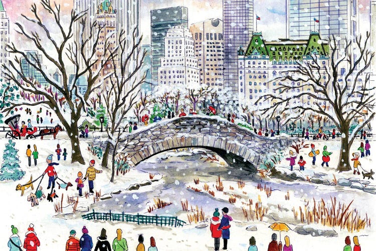 Central Park Bridge Winter