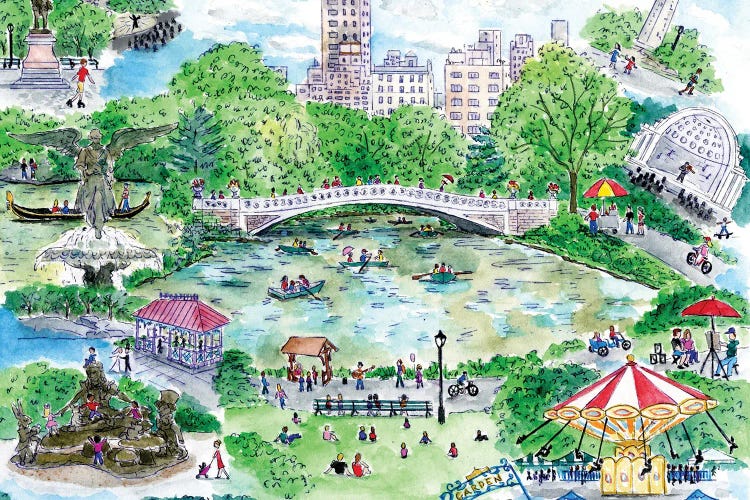 Central Park Summer by Michael Storrings wall art