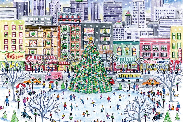 Christmas In The City by Michael Storrings wall art