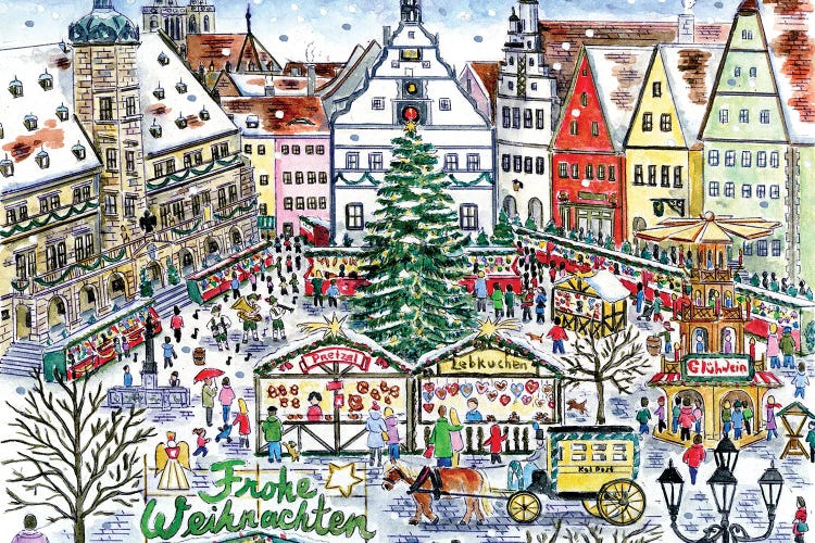 Christmas Market by Michael Storrings wall art