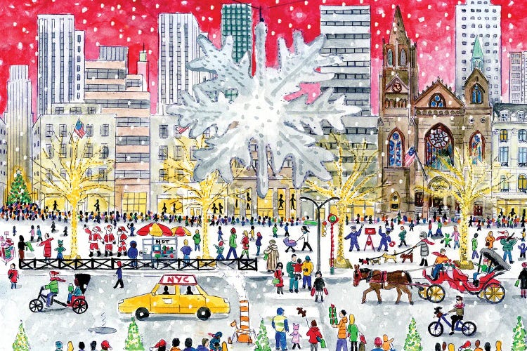 Christmas On Fifth by Michael Storrings wall art