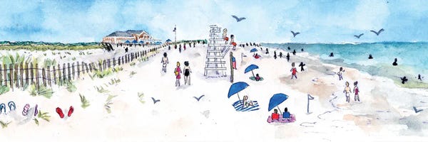 Large Coastal Art - Canvas Prints: Beach Getaway by Michael Storrings