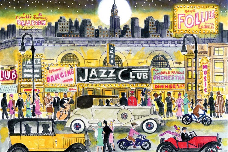 Jazz Club by Michael Storrings wall art