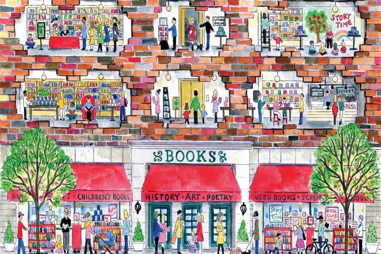 Bookshop by Michael Storrings wall art