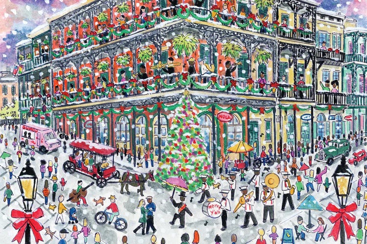 New Orleans Christmas by Michael Storrings wall art