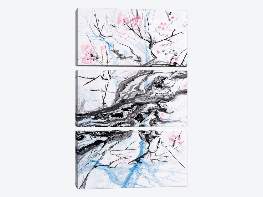 Cherry Bloom I by Marina Strijakova 3-piece Canvas Print
