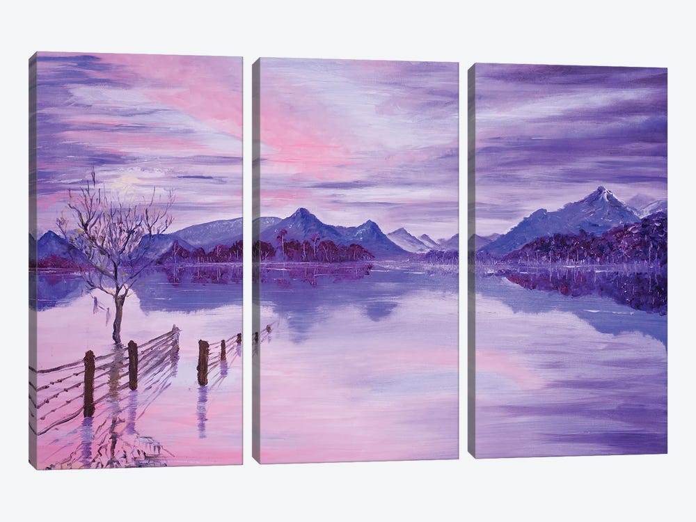 Sunset On The Lake by Marina Strijakova 3-piece Canvas Art Print