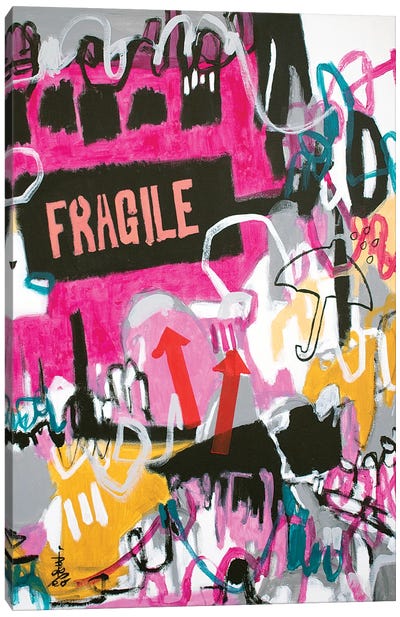 Fragile Canvas Art Print - Expressive Street Art