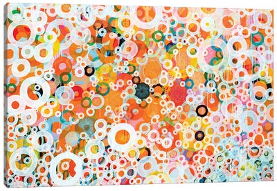 Dots And Circles XI Canvas Art Print - Squares with Concentric Circles Collection
