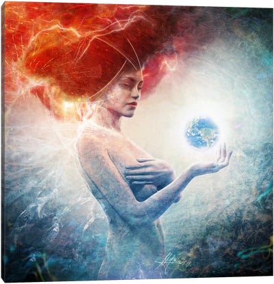 Living Frequencies Canvas Art Print - Fire & Ice