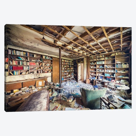 Abandoned Library Canvas Print #MSX100} by Michael Schwan Canvas Wall Art