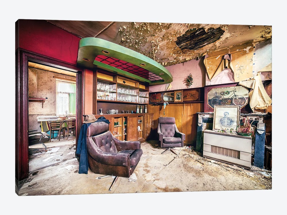 Abandoned Living Room by Michael Schwan 1-piece Canvas Print